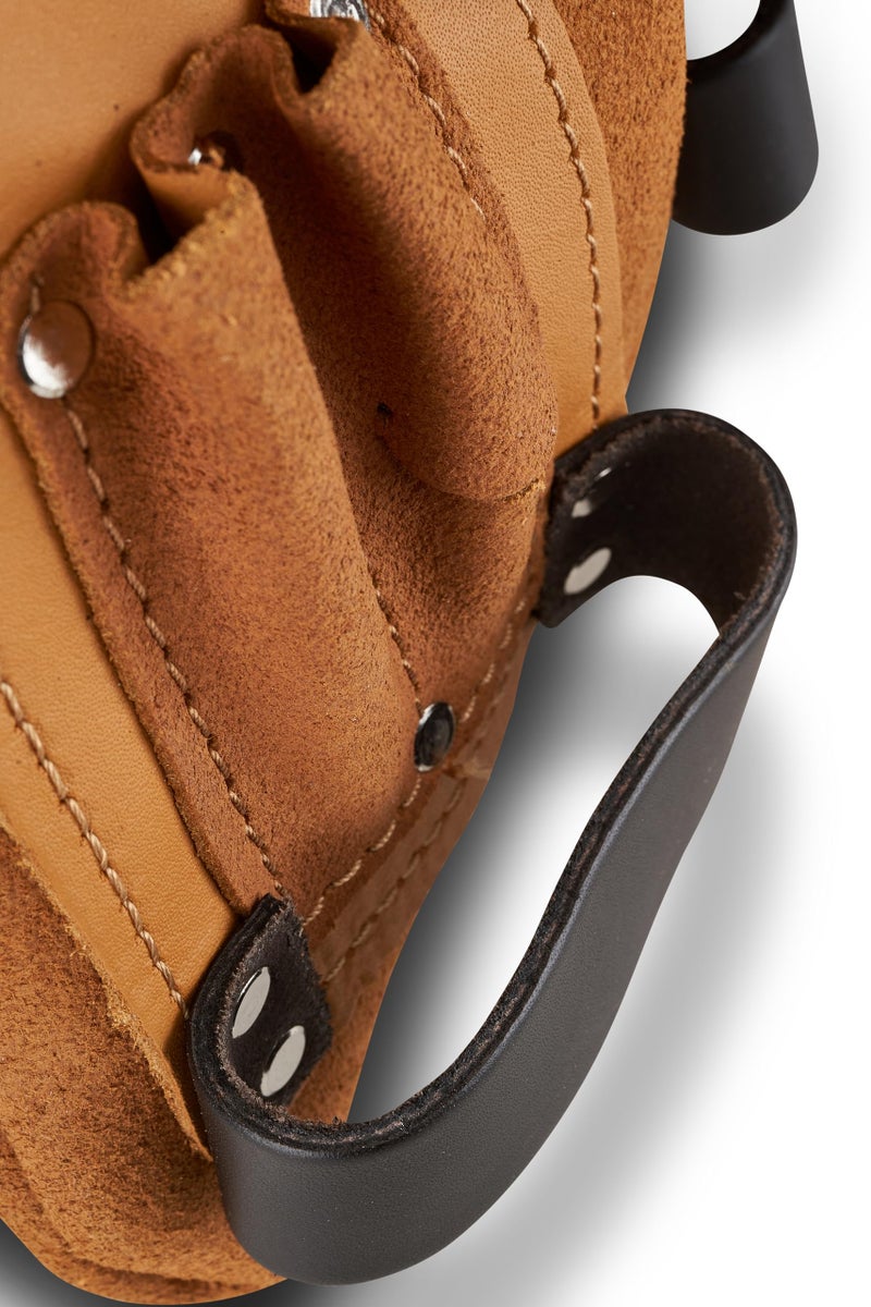 AWP Genuine Leather Premium Tool Pouch Multi-Pocket Organizer for Electricians, Compatible with Work Belts Up to 3 Inches Wide, Professional Tool Box for Efficient Organization, Tan | LT-683-3 - Image 4